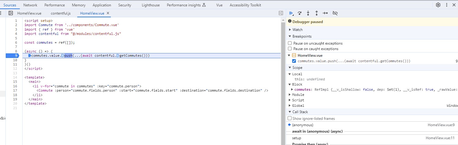 Debug View in Chrome